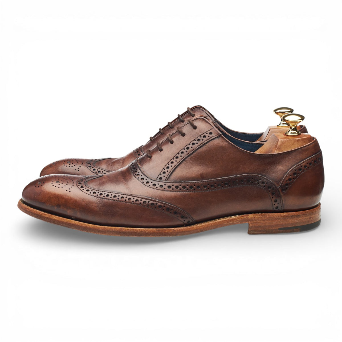 'Valiant' Brown Leather Oxford Brogues UK 9 F