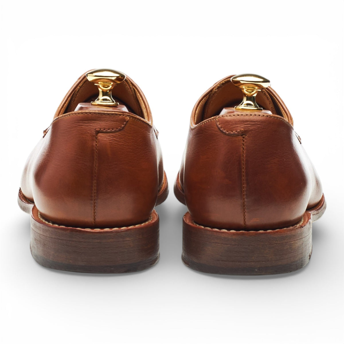 Tan Brown Leather Plain Toe Derby UK 9.5