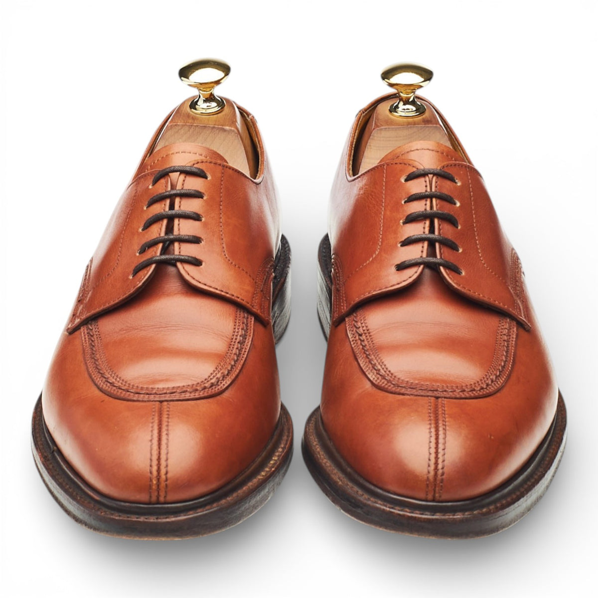 Vintage Tan Brown Leather Derby Split Toe Derby UK 6.5 EF