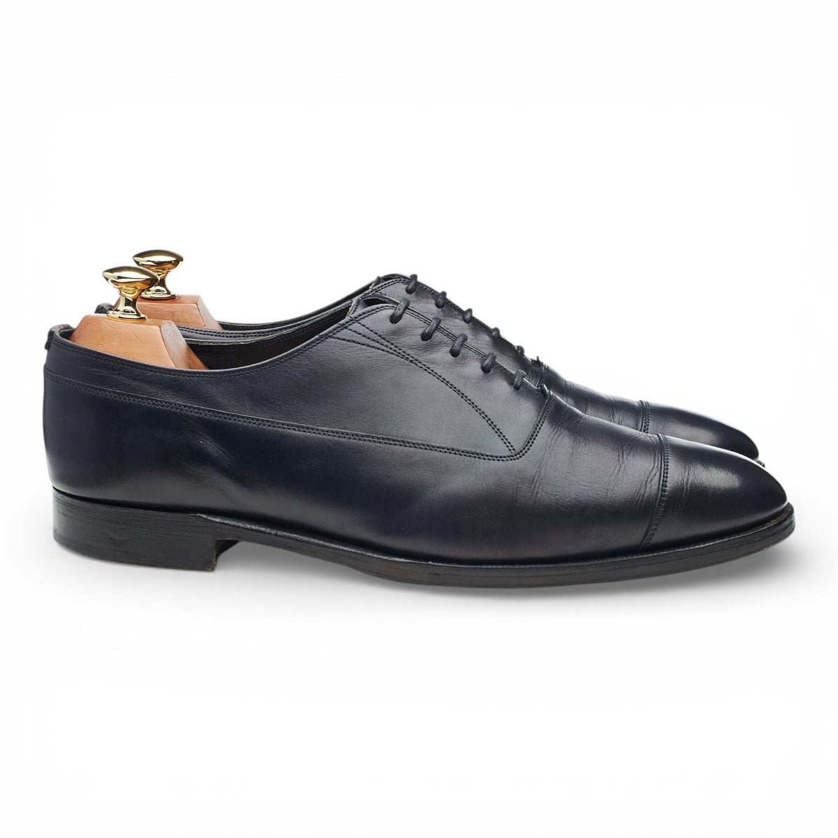Gieves & Hawkes Navy Blue Leather Oxford UK 9 F