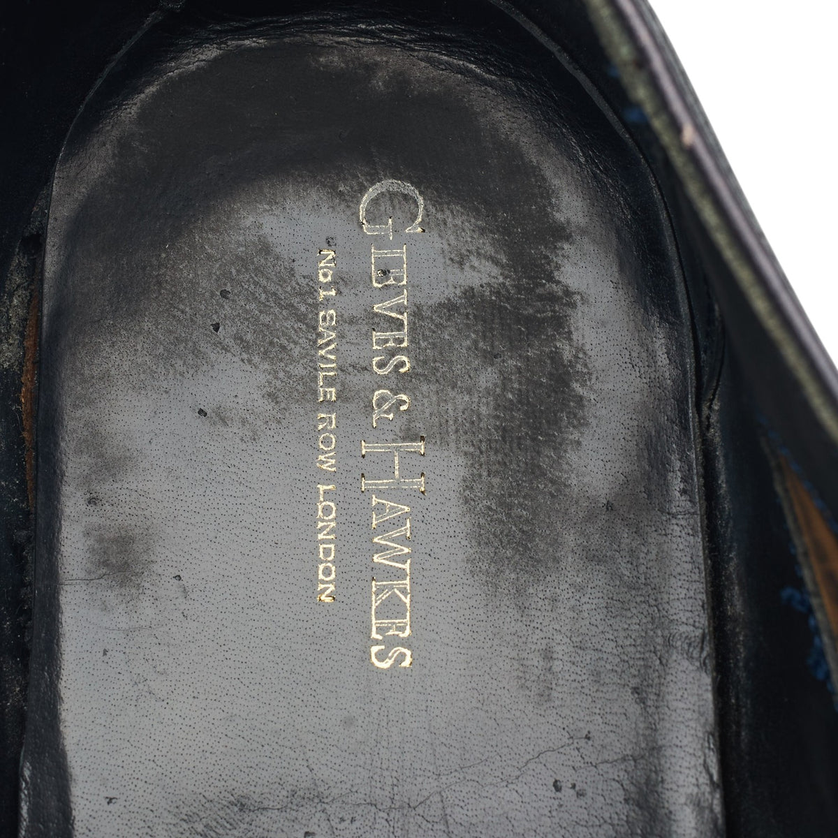 Gieves & Hawkes Navy Blue Leather Oxford UK 9 F