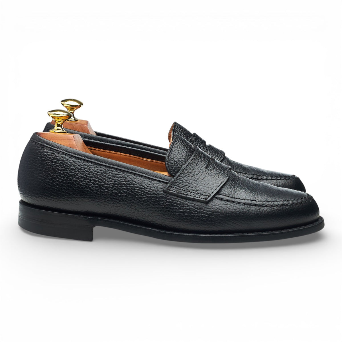 'Boston 2' Black Grain Leather Loafers UK 7.5 E