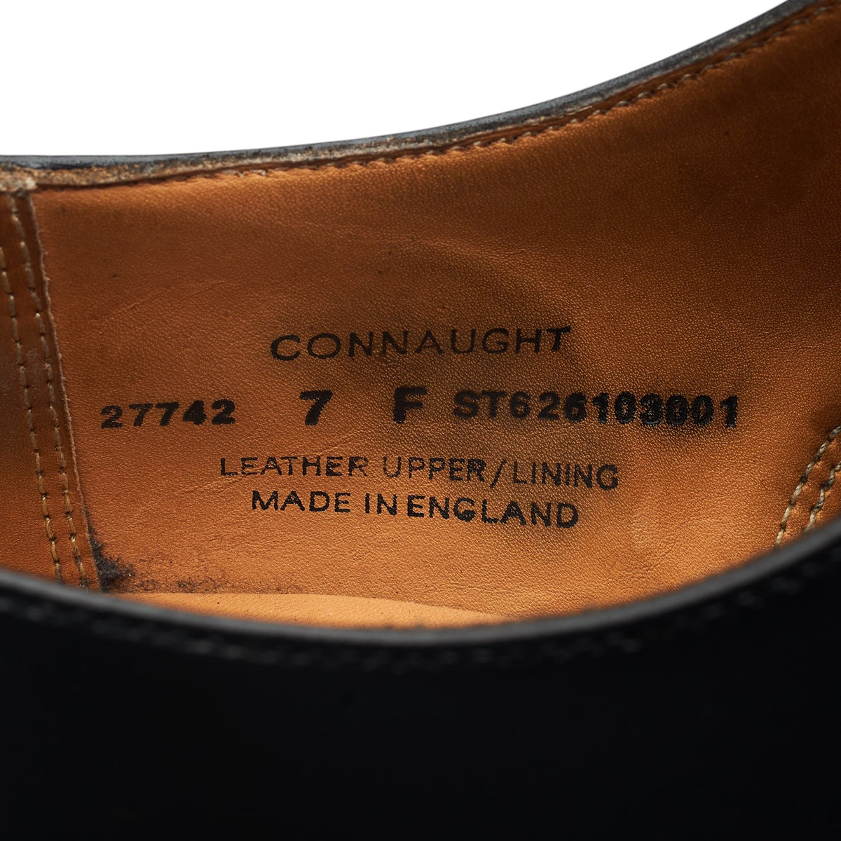 'Connaught' Black Leather Oxford UK 7 F