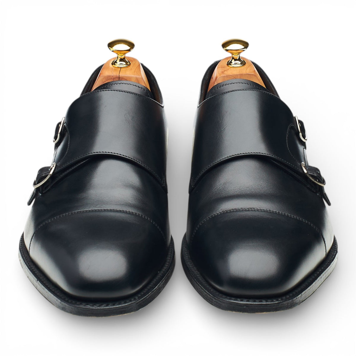 1880 'Cannon' Black Leather Monk Strap UK 12 F