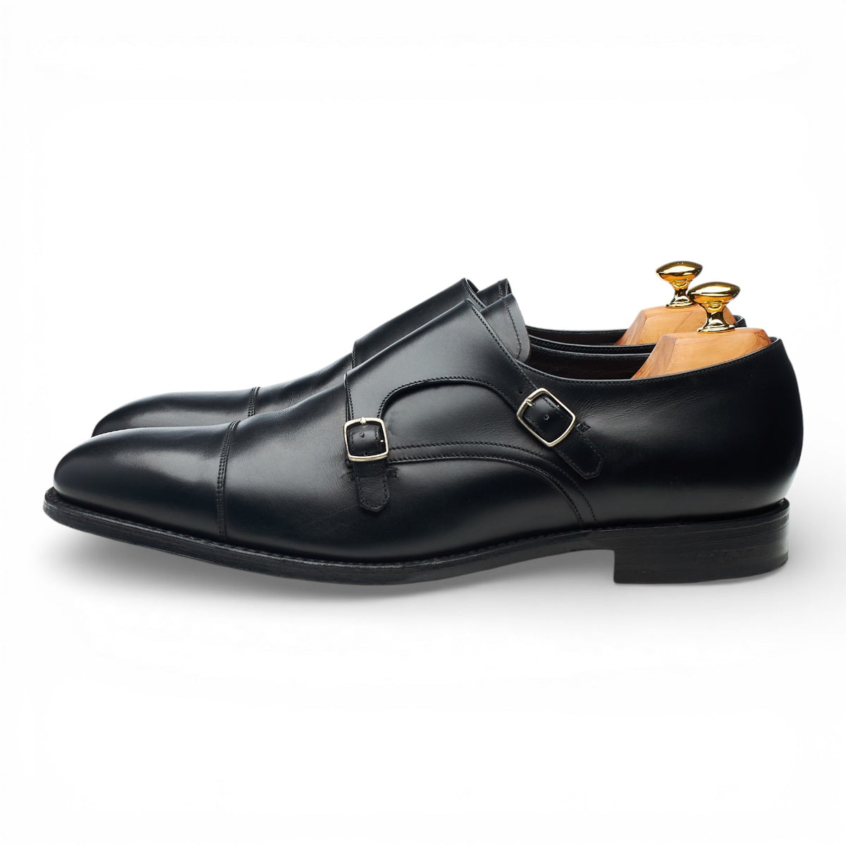 1880 'Cannon' Black Leather Monk Strap UK 12 F