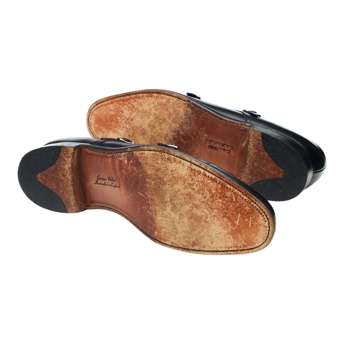 1880 'Cannon' Black Leather Monk Strap UK 12 F