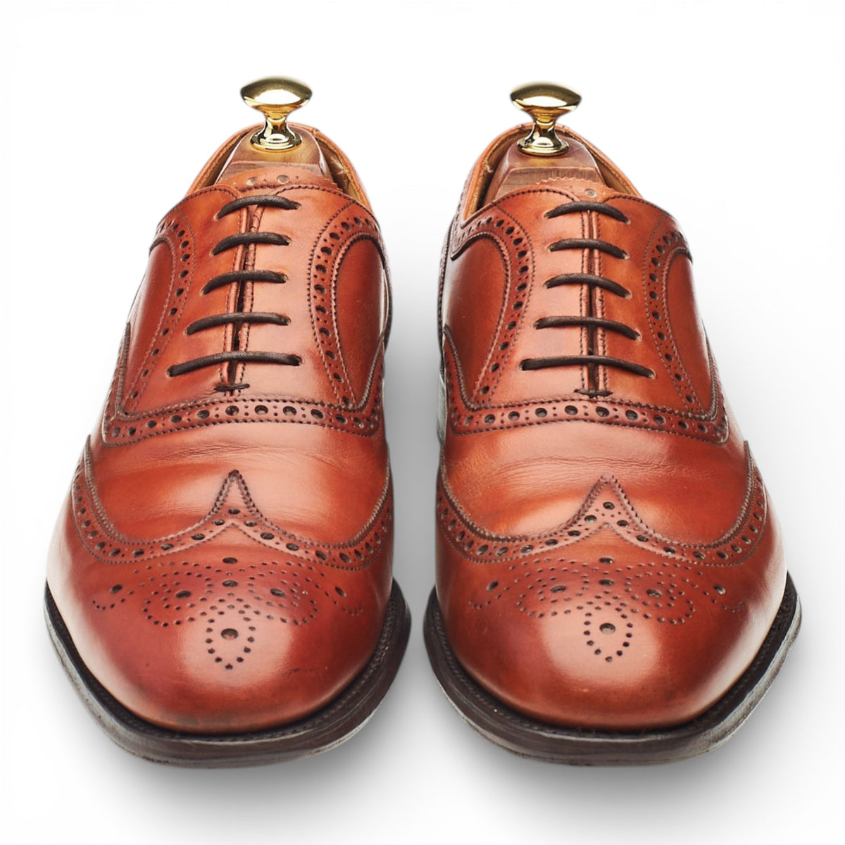 'Arthur lll' Tan Brown Leather Oxford Brogues UK 9 F
