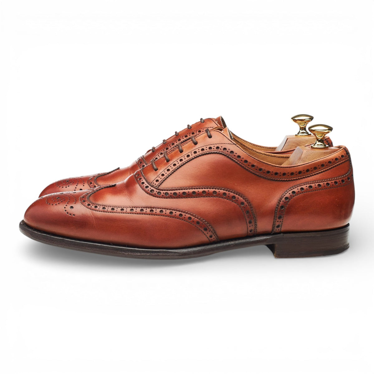 'Arthur lll' Tan Brown Leather Oxford Brogues UK 9 F