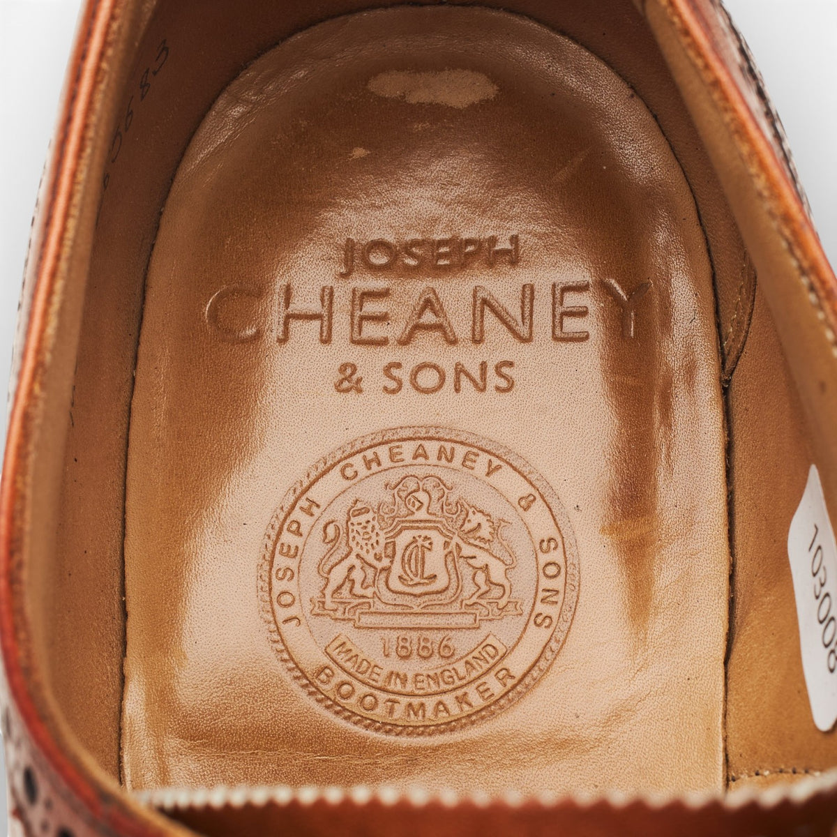 'Arthur lll' Tan Brown Leather Oxford Brogues UK 9 F