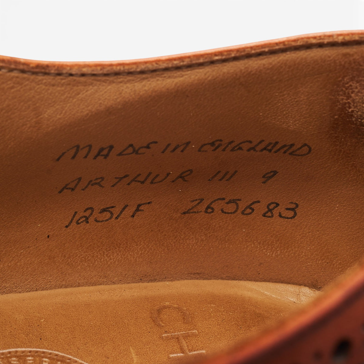 'Arthur lll' Tan Brown Leather Oxford Brogues UK 9 F