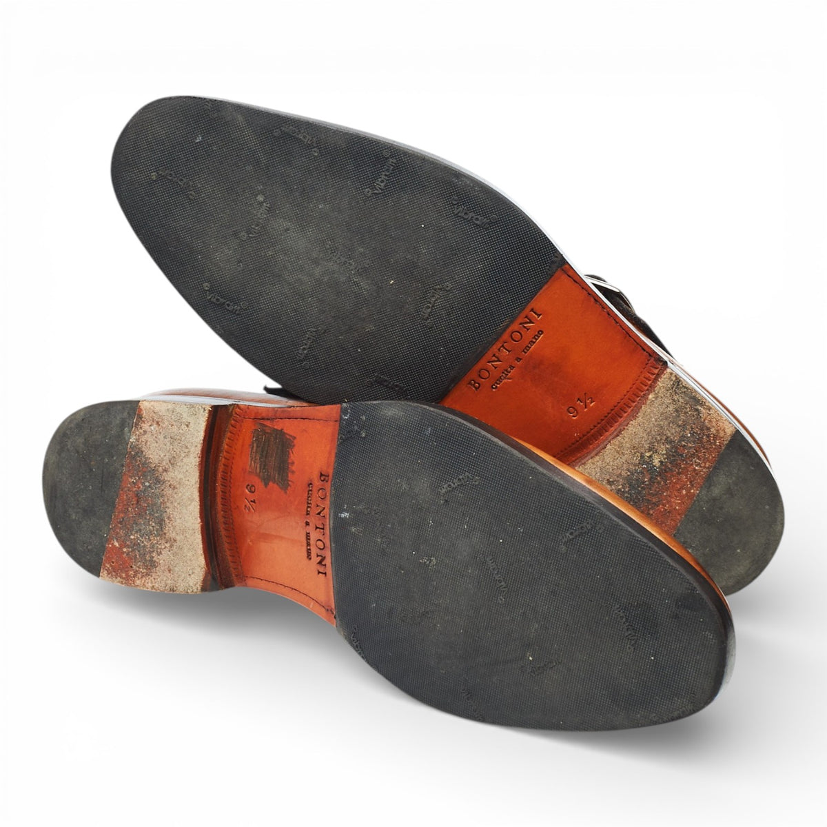 'Visionario' Tan Brown Leather Monk Strap Boots UK 9.5