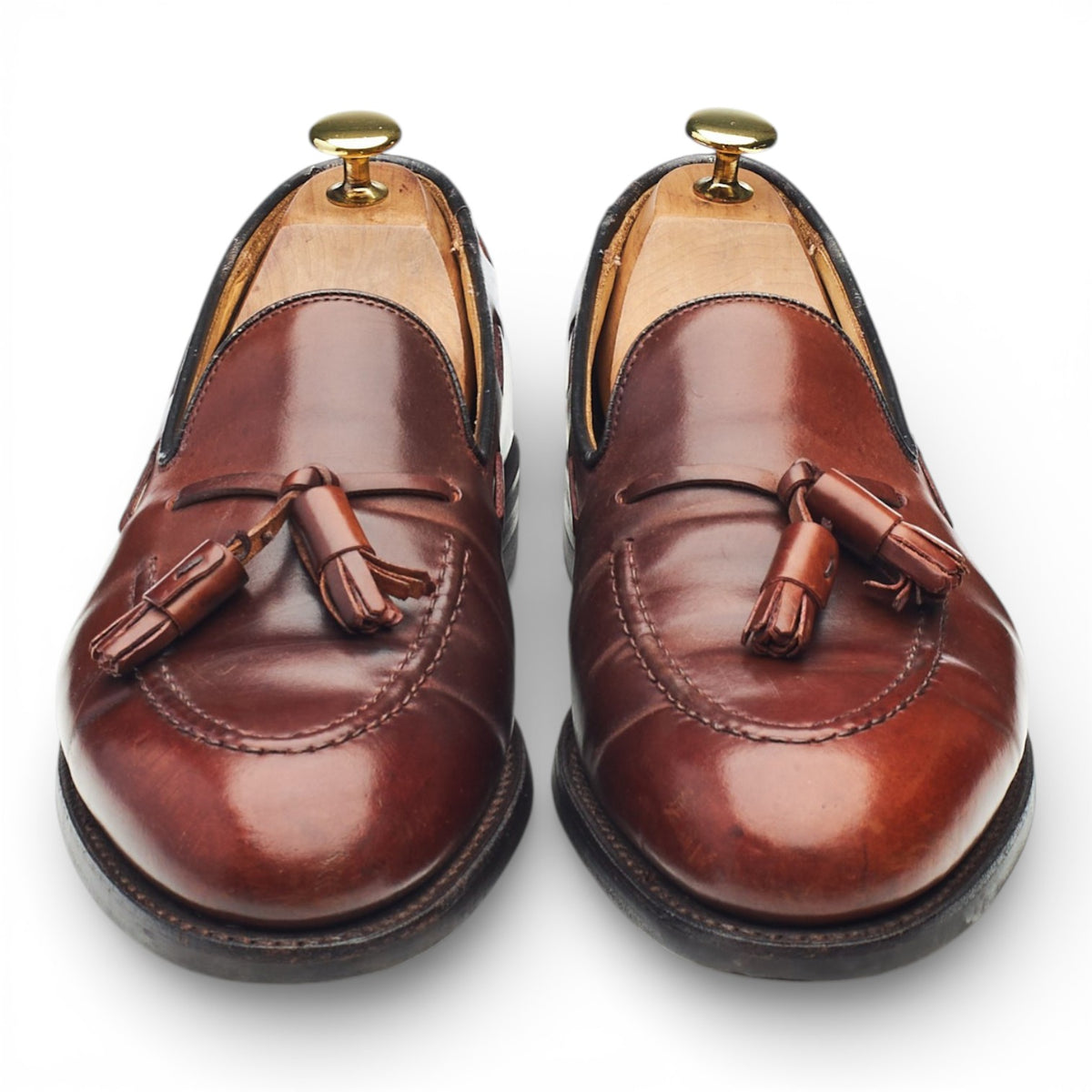 'Cavendish' Burgundy Cordovan Leather Tassel Loafers UK 8 E
