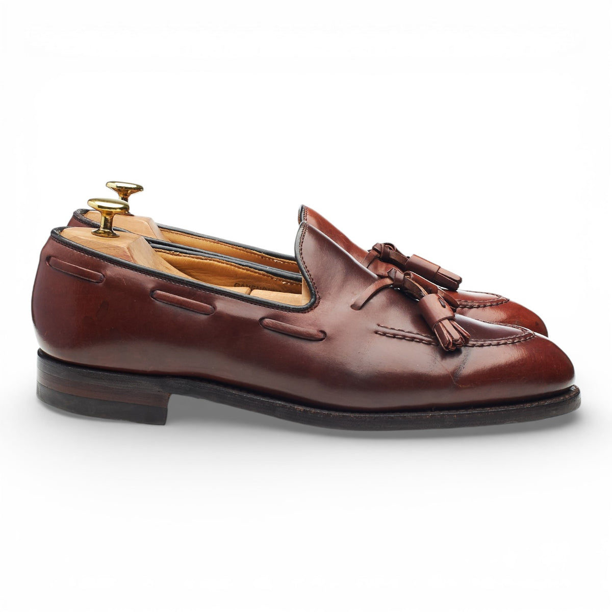 'Cavendish' Burgundy Cordovan Leather Tassel Loafers UK 8 E
