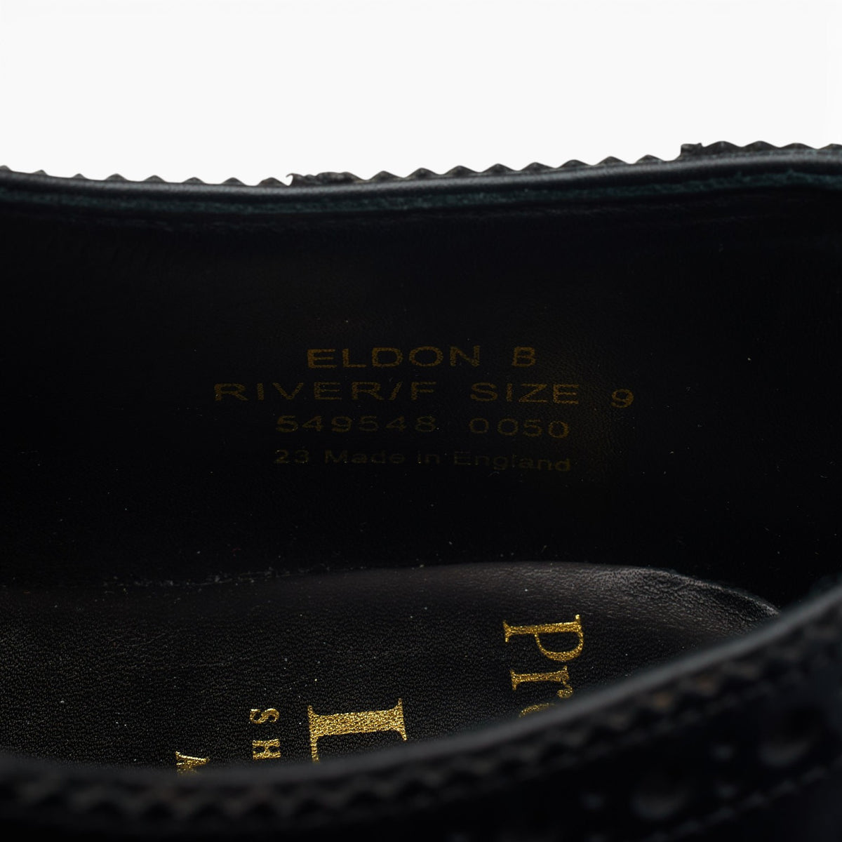 'Eldon' Black Leather Derby Brogues UK 9 F