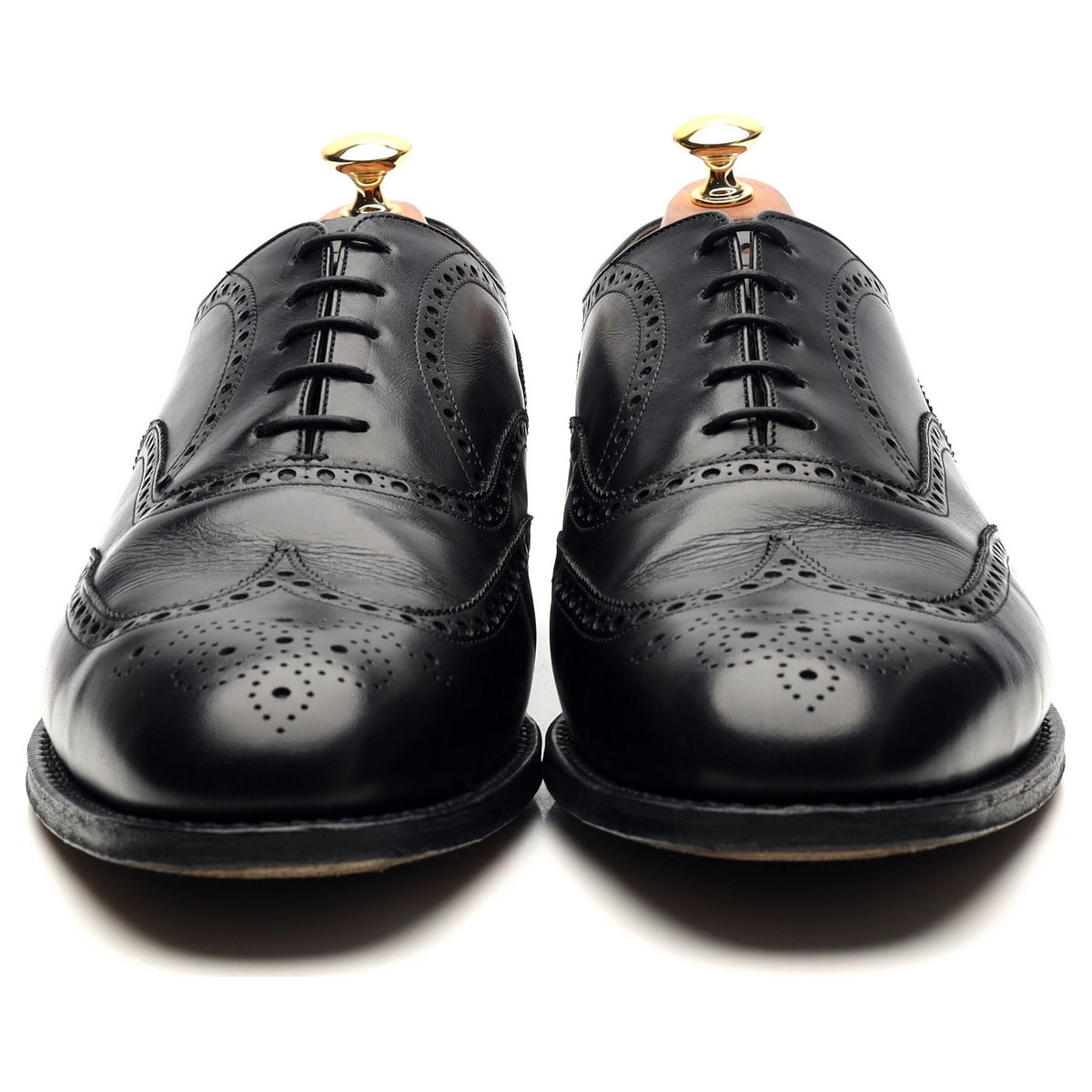 &#39;Chetwynd&#39; Black Leather Oxford Brogues UK 10.5 G