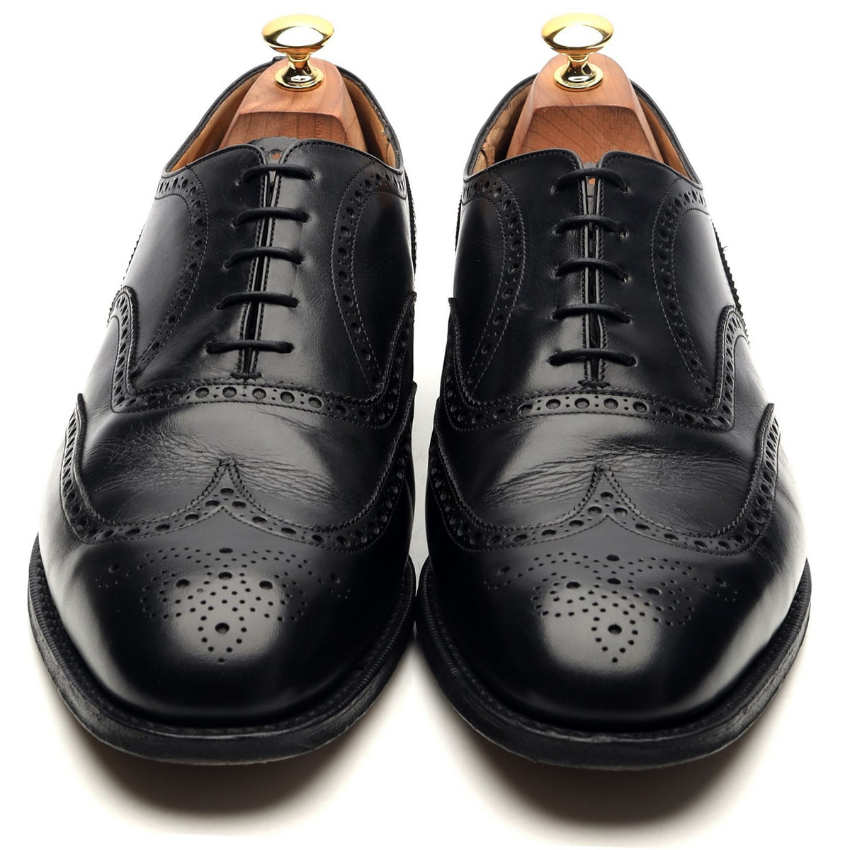 &#39;Chetwynd&#39; Black Leather Oxford Brogues UK 10.5 G