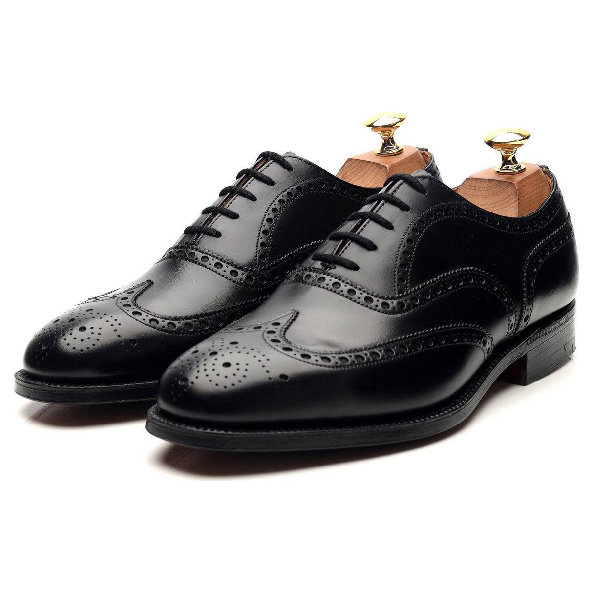 &#39;Chetwynd&#39; Black Leather Oxford Brogues UK 6 F