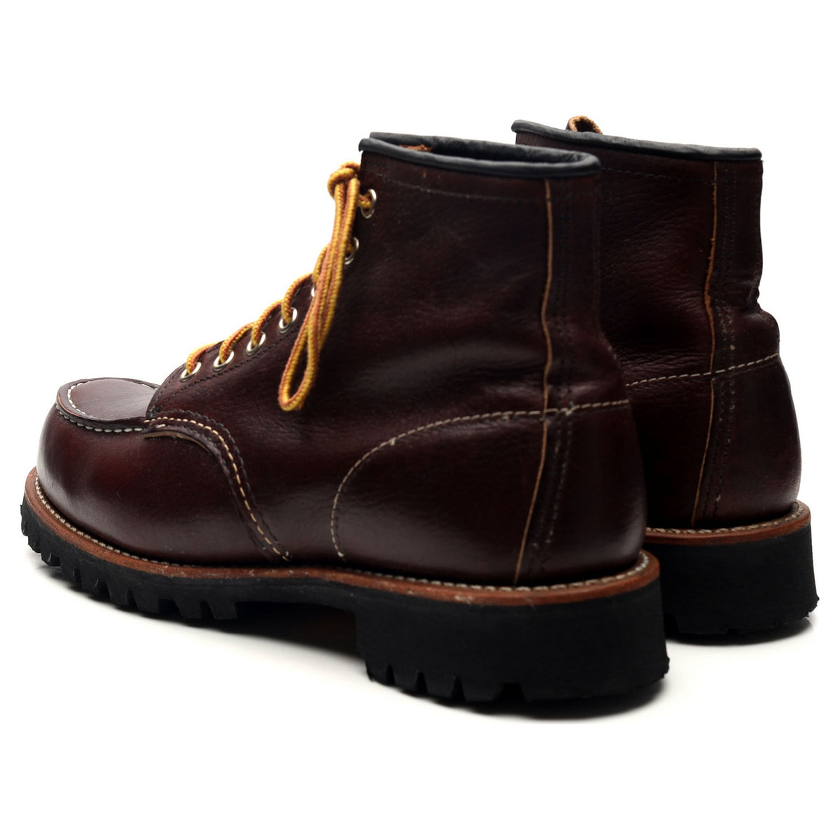 &#39;8146&#39; Dark Brown Leather Moc Toe Boots UK 6.5 US 7.5