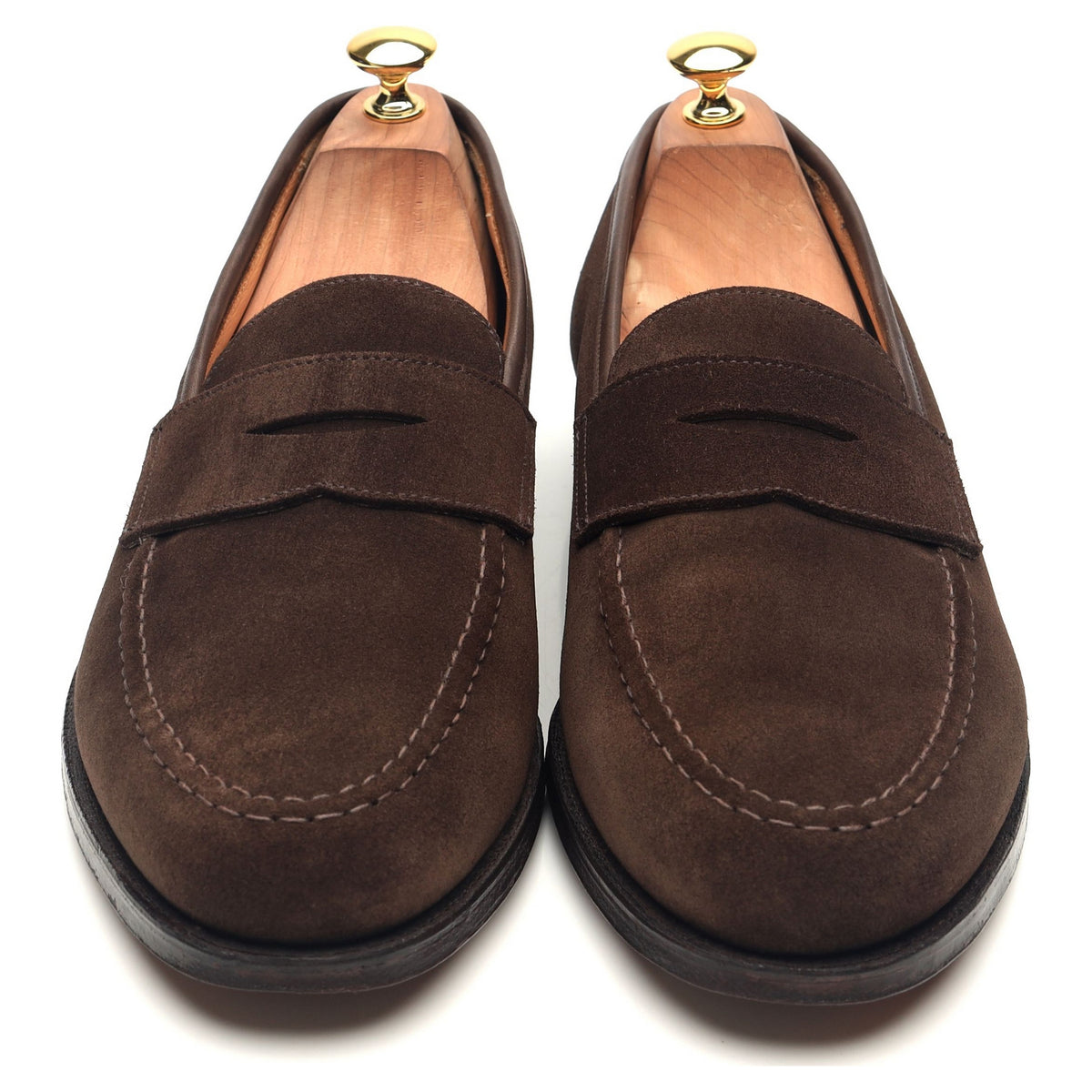 &#39;Boston&#39; Dark Brown Suede Loafers UK 10.5 E