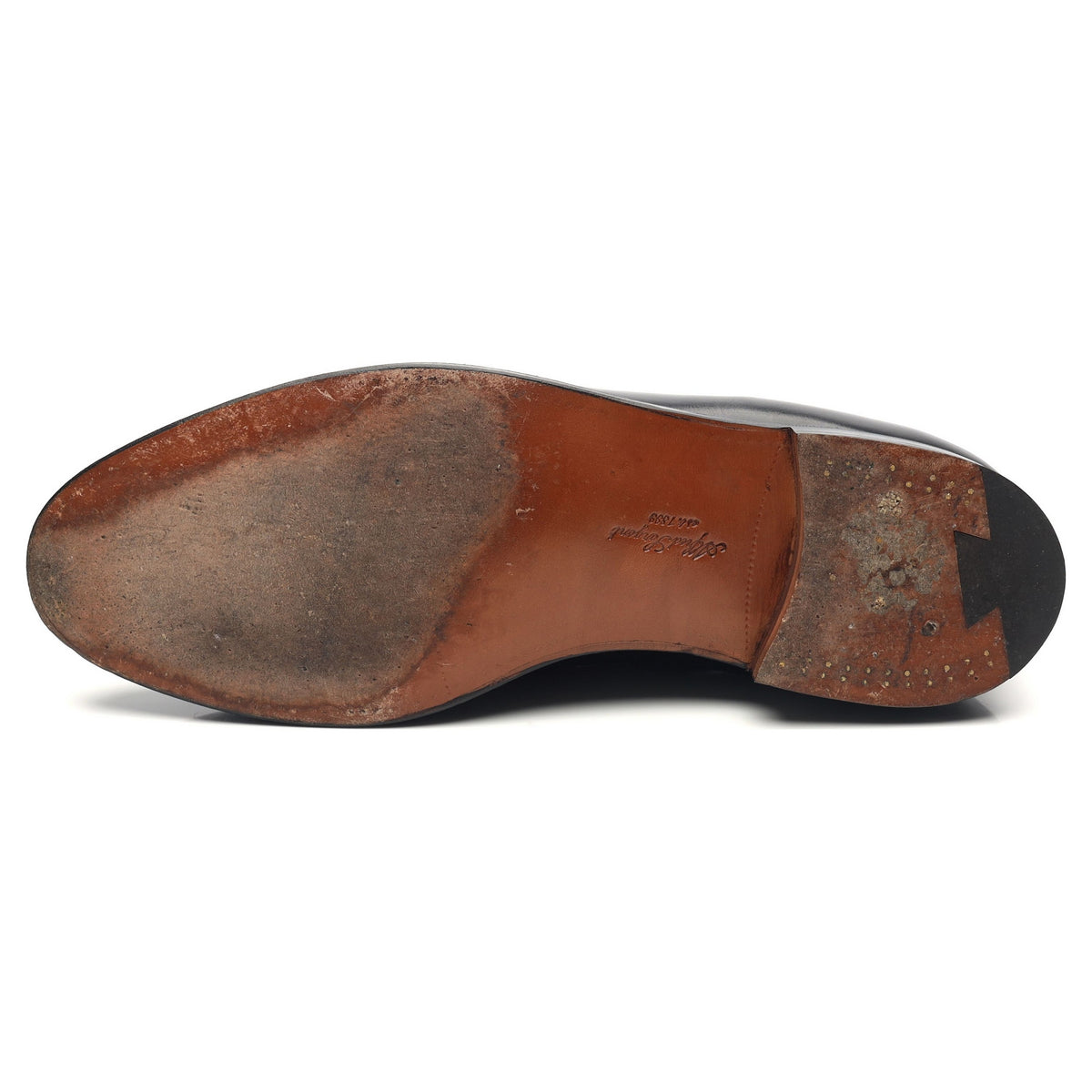 &#39;Barnwell&#39; Black Leather Tassel Loafers UK 11 EX