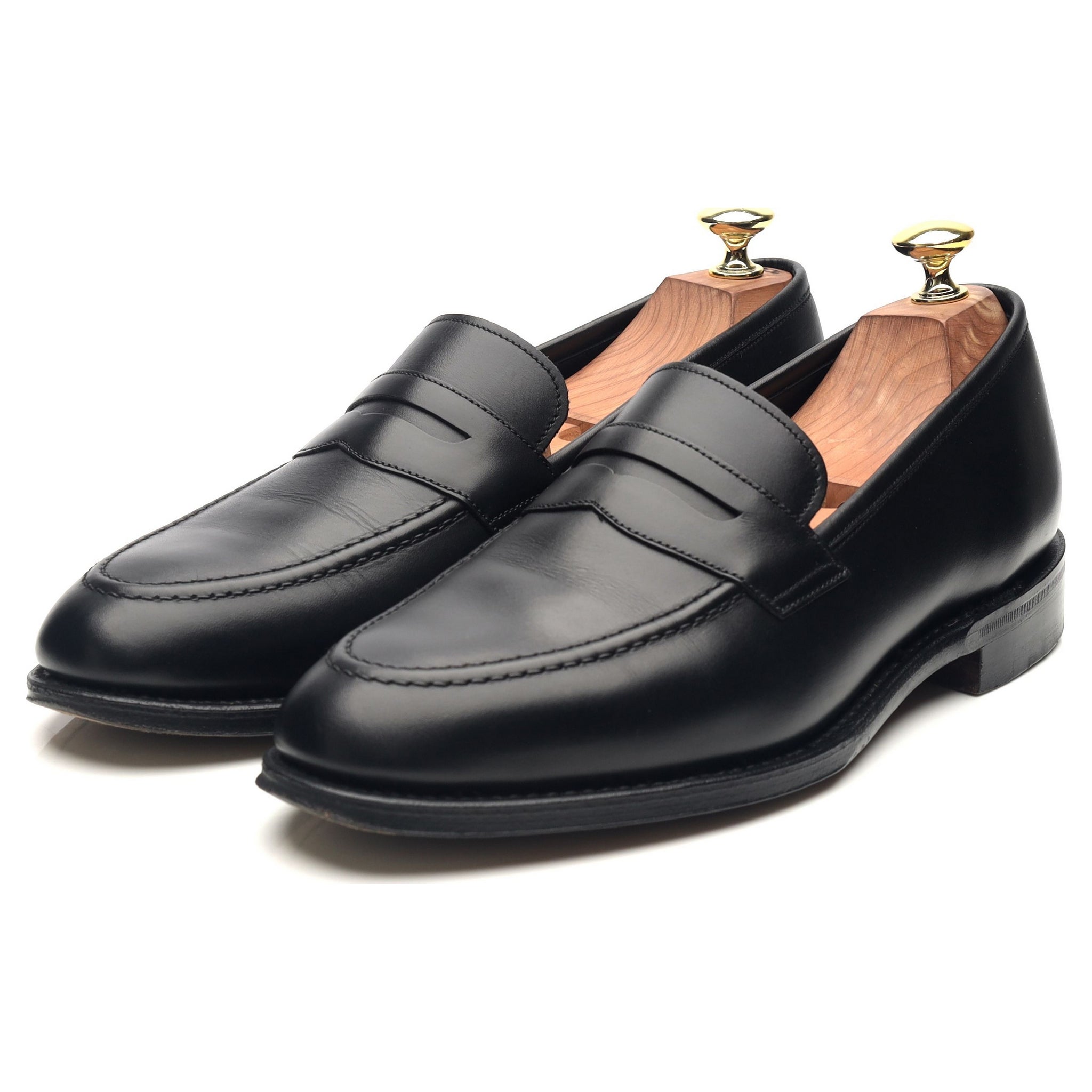 1880 'Whitehall' Black Leather Loafers UK 7.5 F - Abbot's Shoes