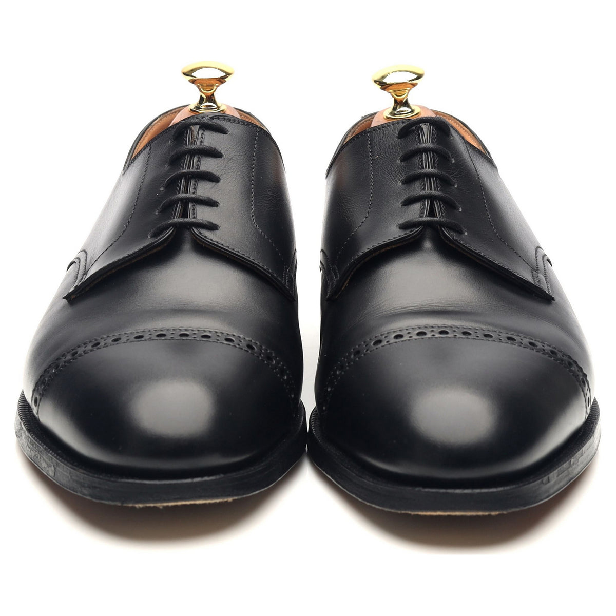 &#39;Draycott&#39; Black Leather Cap Toe Derby UK 8.5 G