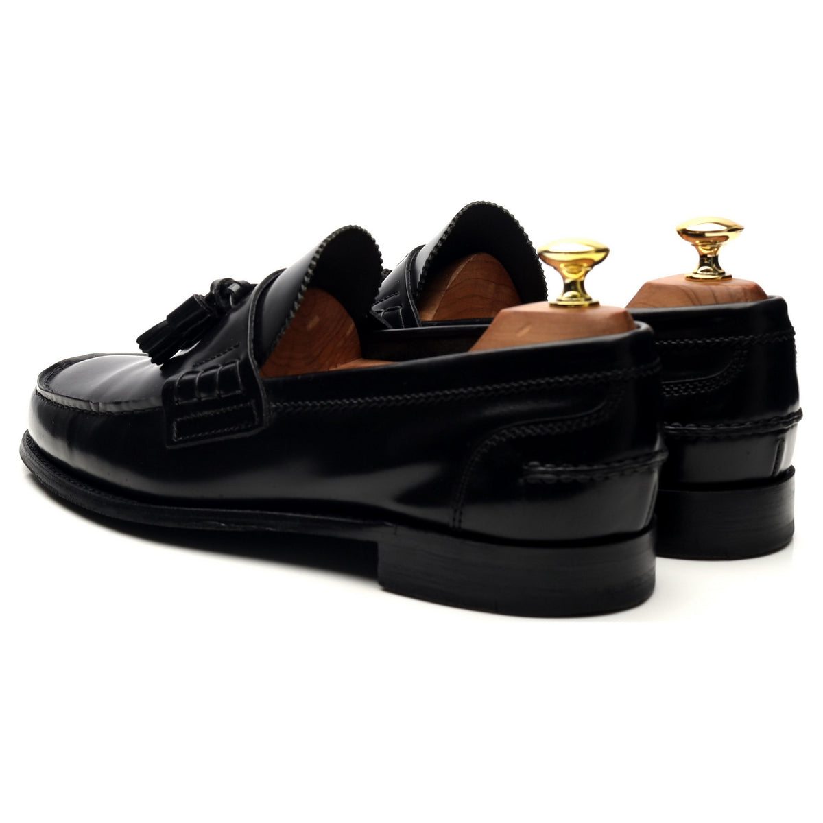 &#39;Dorney&#39; Black Leather Tassel Loafers UK 8 F