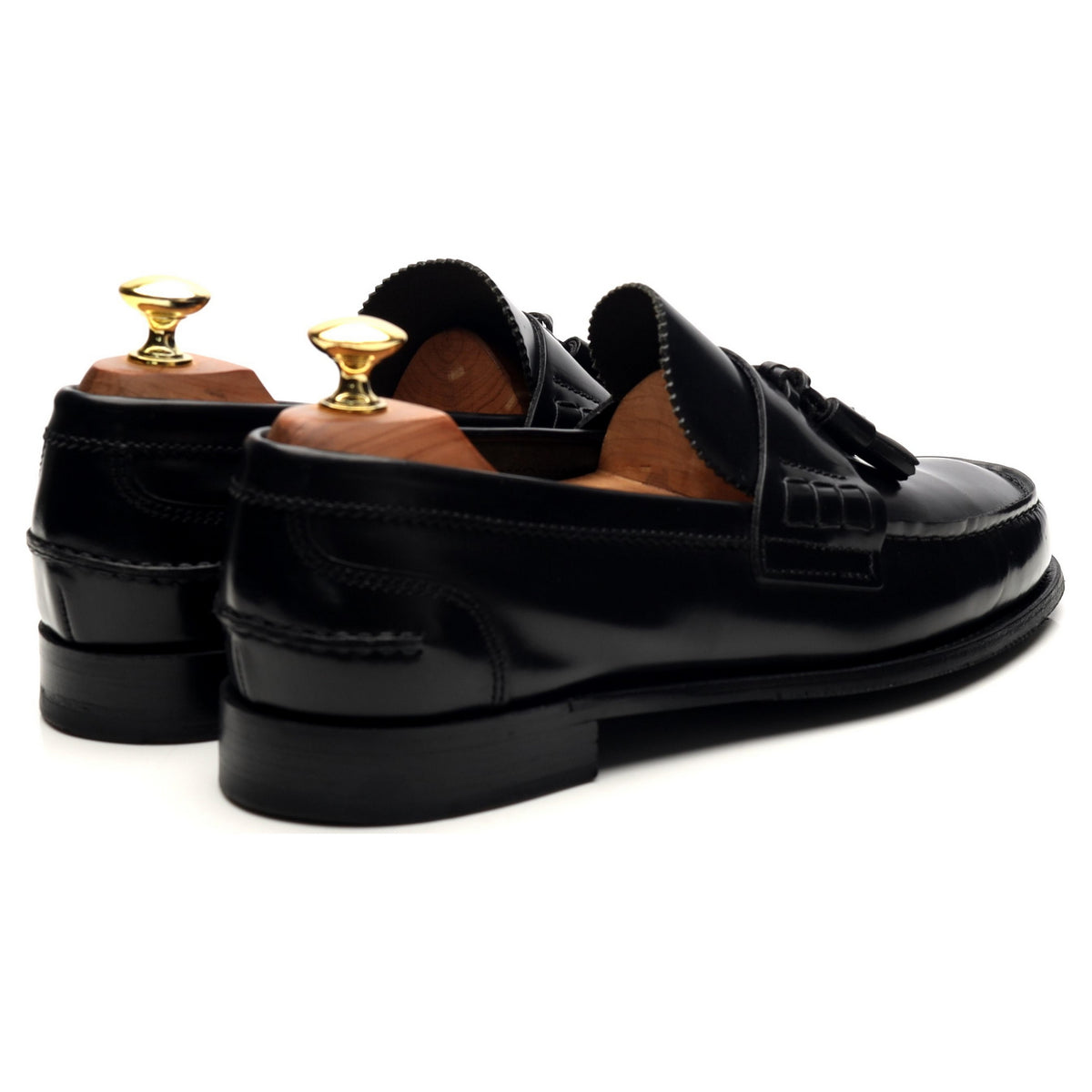 &#39;Dorney&#39; Black Leather Tassel Loafers UK 8 F