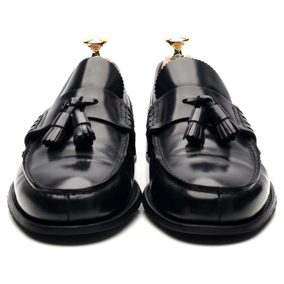 &#39;Dorney&#39; Black Leather Tassel Loafers UK 8 F