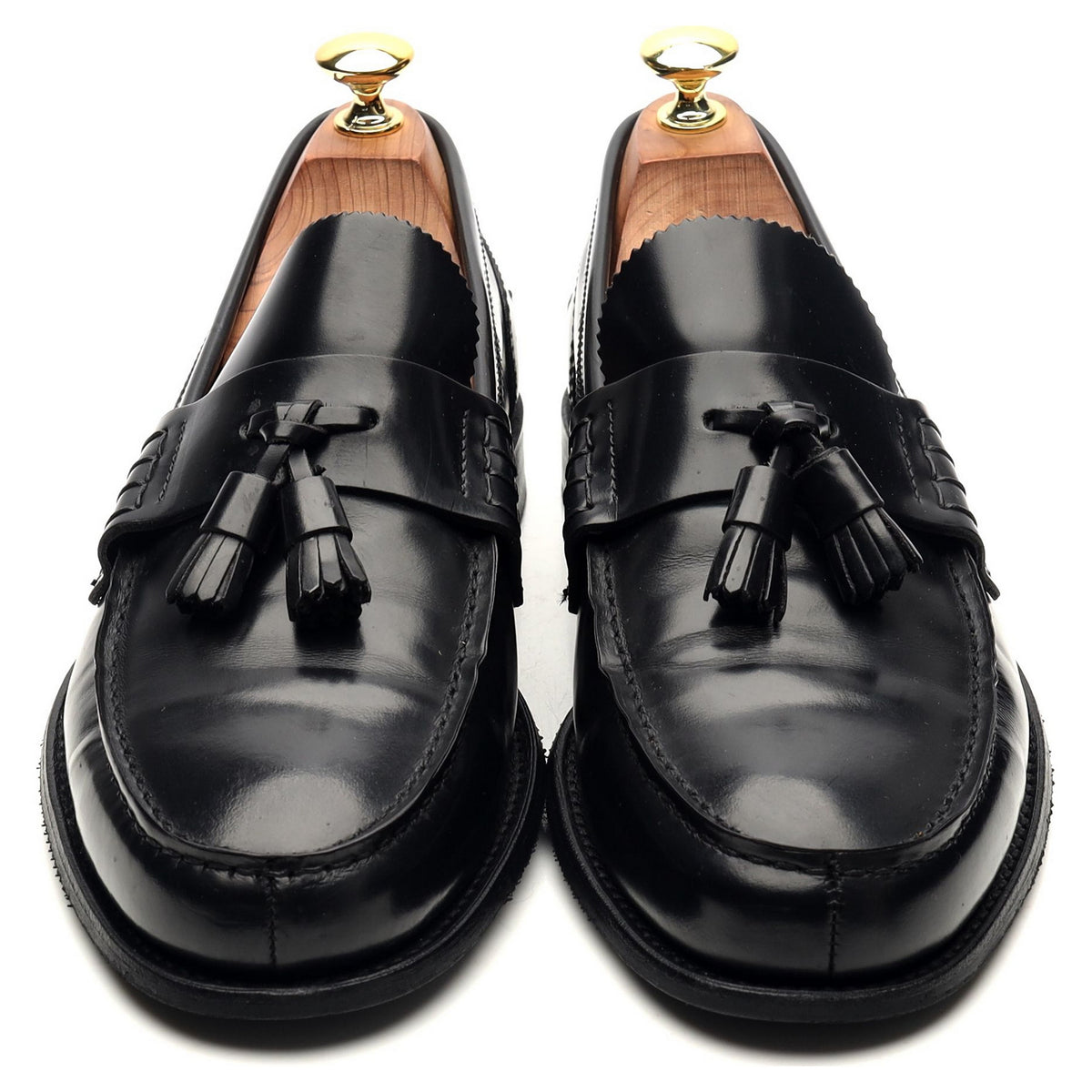 &#39;Dorney&#39; Black Leather Tassel Loafers UK 8 F