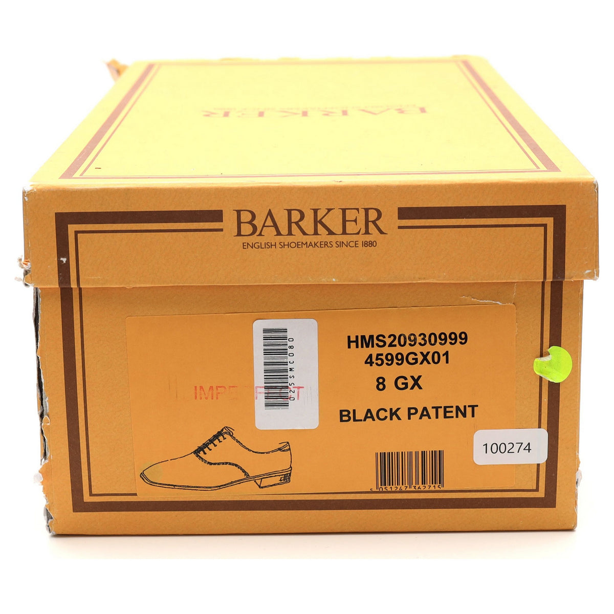 &#39;Madeley&#39; Black Patent Leather Oxford UK 8 G