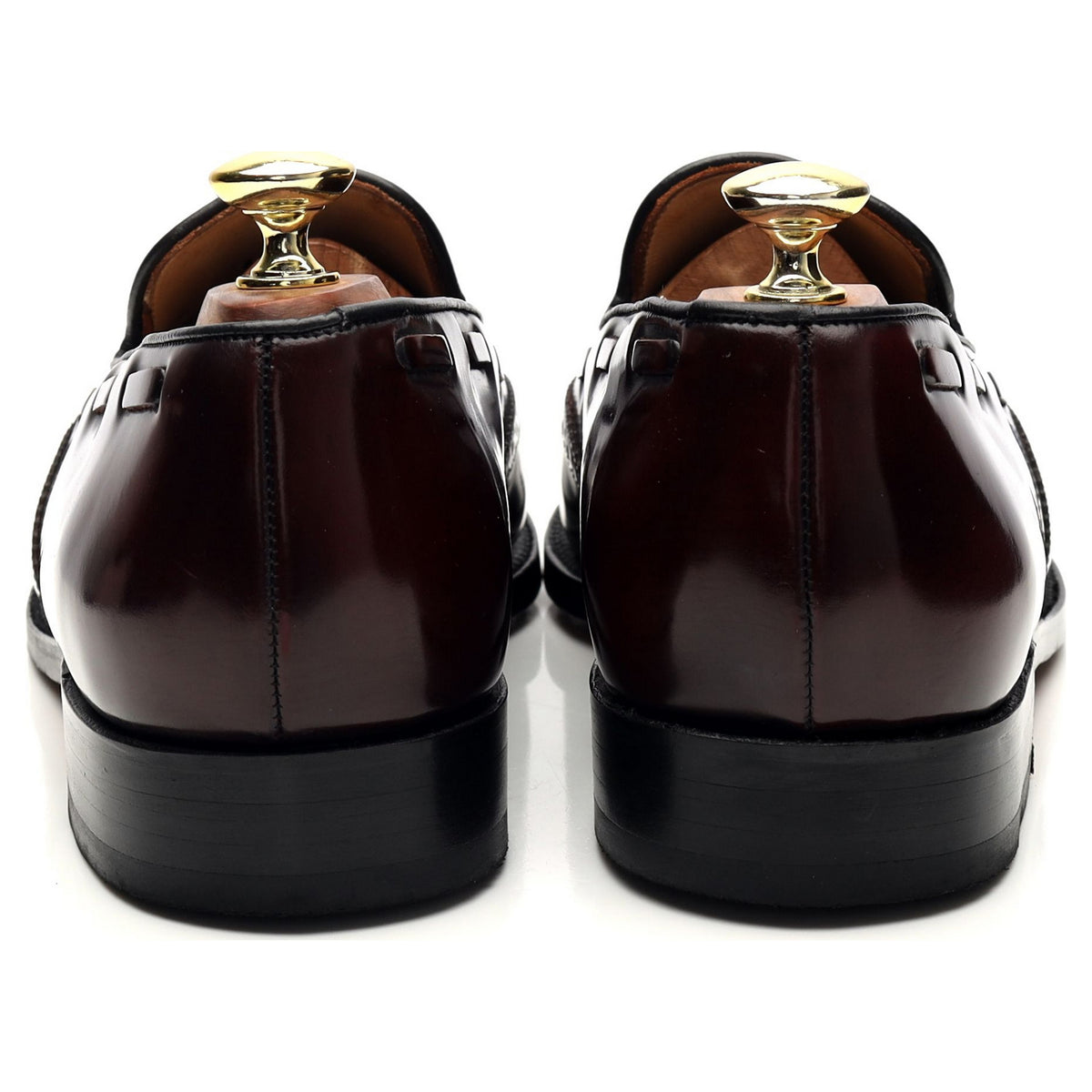 &#39;Clive&#39; Burgundy Leather Tassel Loafers UK 7.5 F