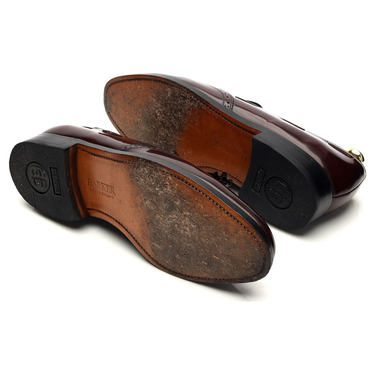 &#39;Clive&#39; Burgundy Leather Tassel Loafers UK 7.5 F