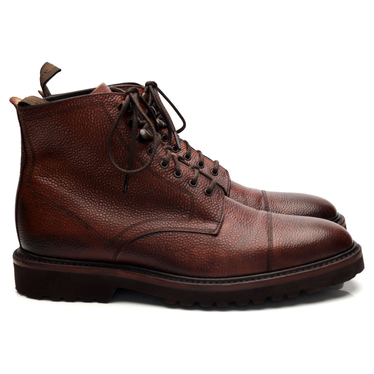 &#39;Reynolds&#39; Oxblood Grain Leather Boots UK 8.5 F