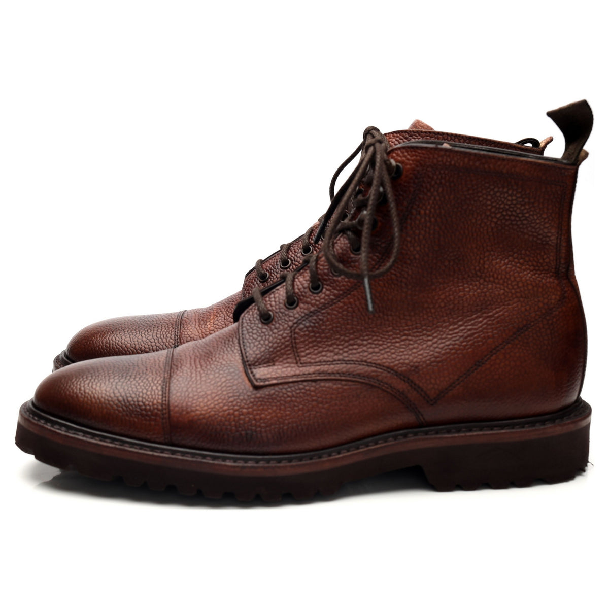 &#39;Reynolds&#39; Oxblood Grain Leather Boots UK 8.5 F