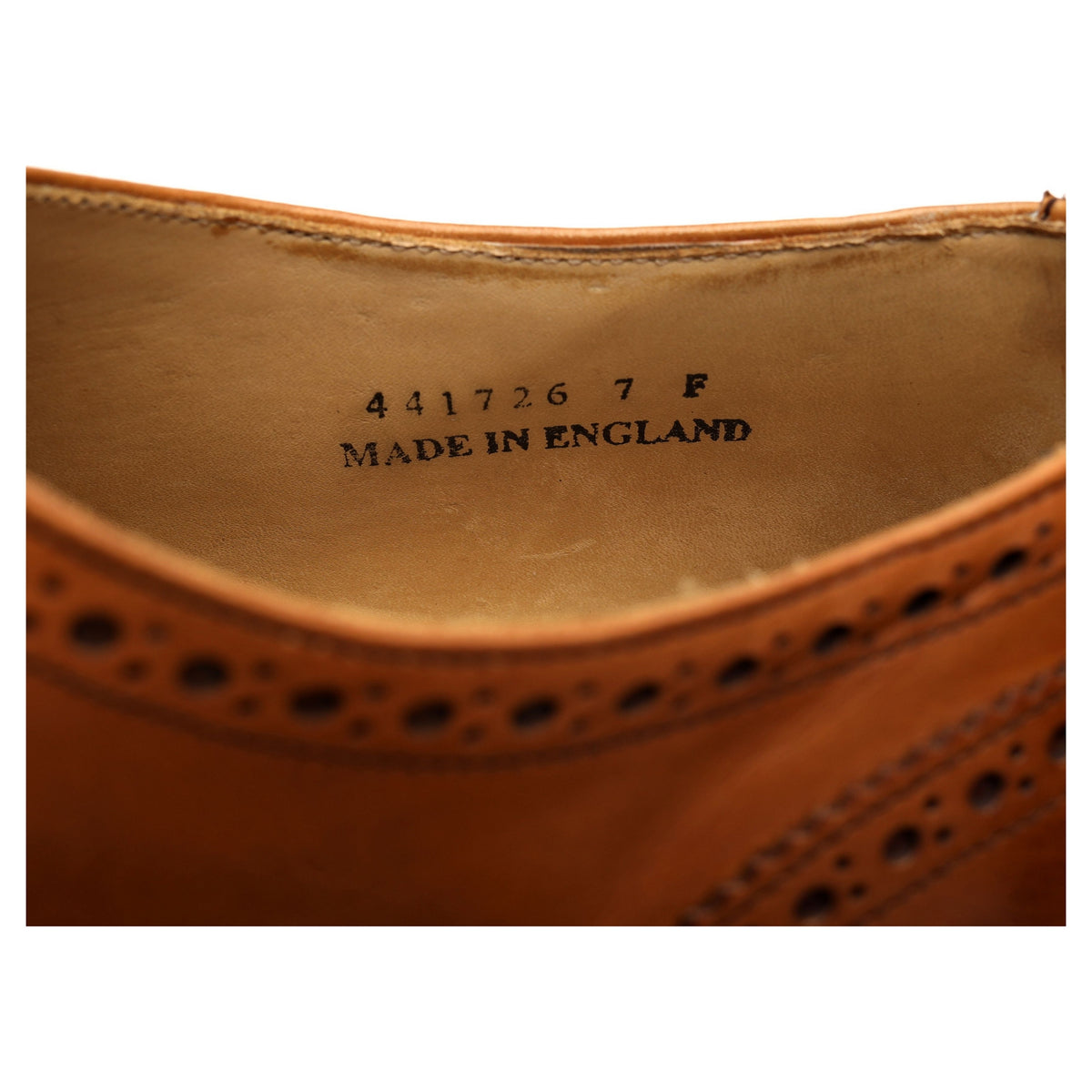 'Malton' Tan Brown Leather Oxford Brogues UK 7 F