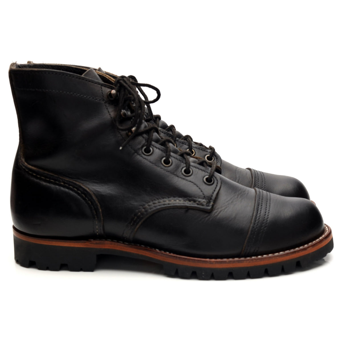 &#39;8086&#39; Black Leather Iron Ranger Boots UK 8 US 9 D