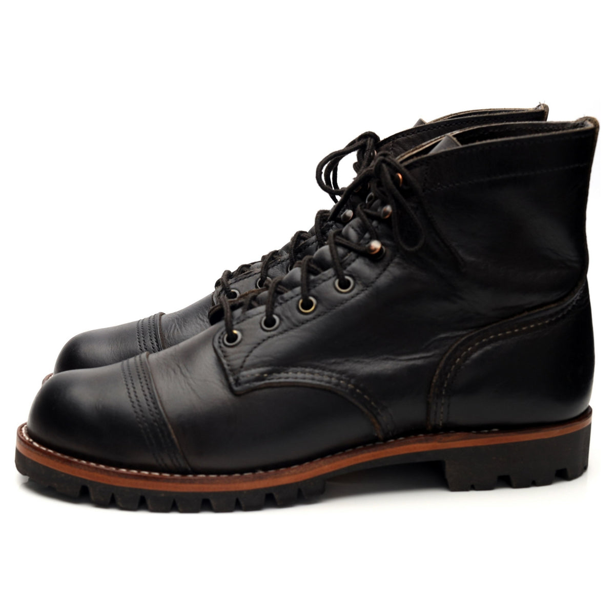 &#39;8086&#39; Black Leather Iron Ranger Boots UK 8 US 9 D