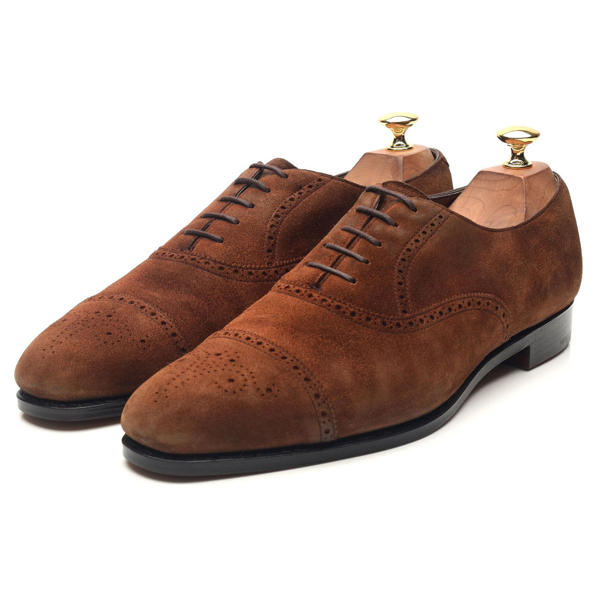 &#39;Asquith&#39; Brown Suede Oxford Semi Brogues UK 9.5 D