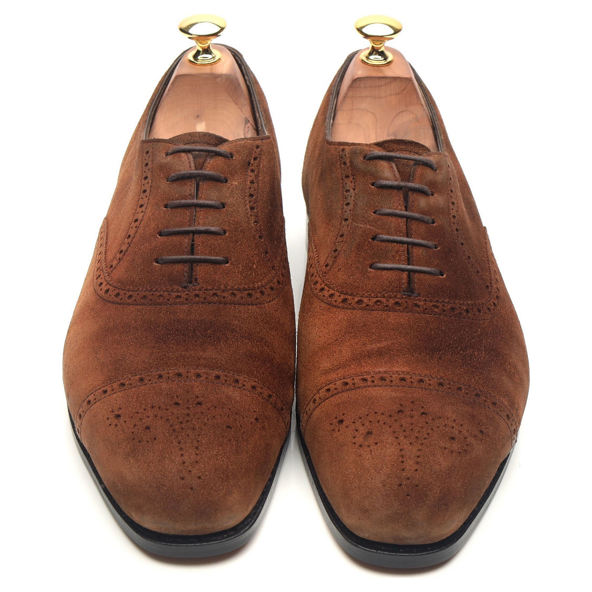 &#39;Asquith&#39; Brown Suede Oxford Semi Brogues UK 9.5 D