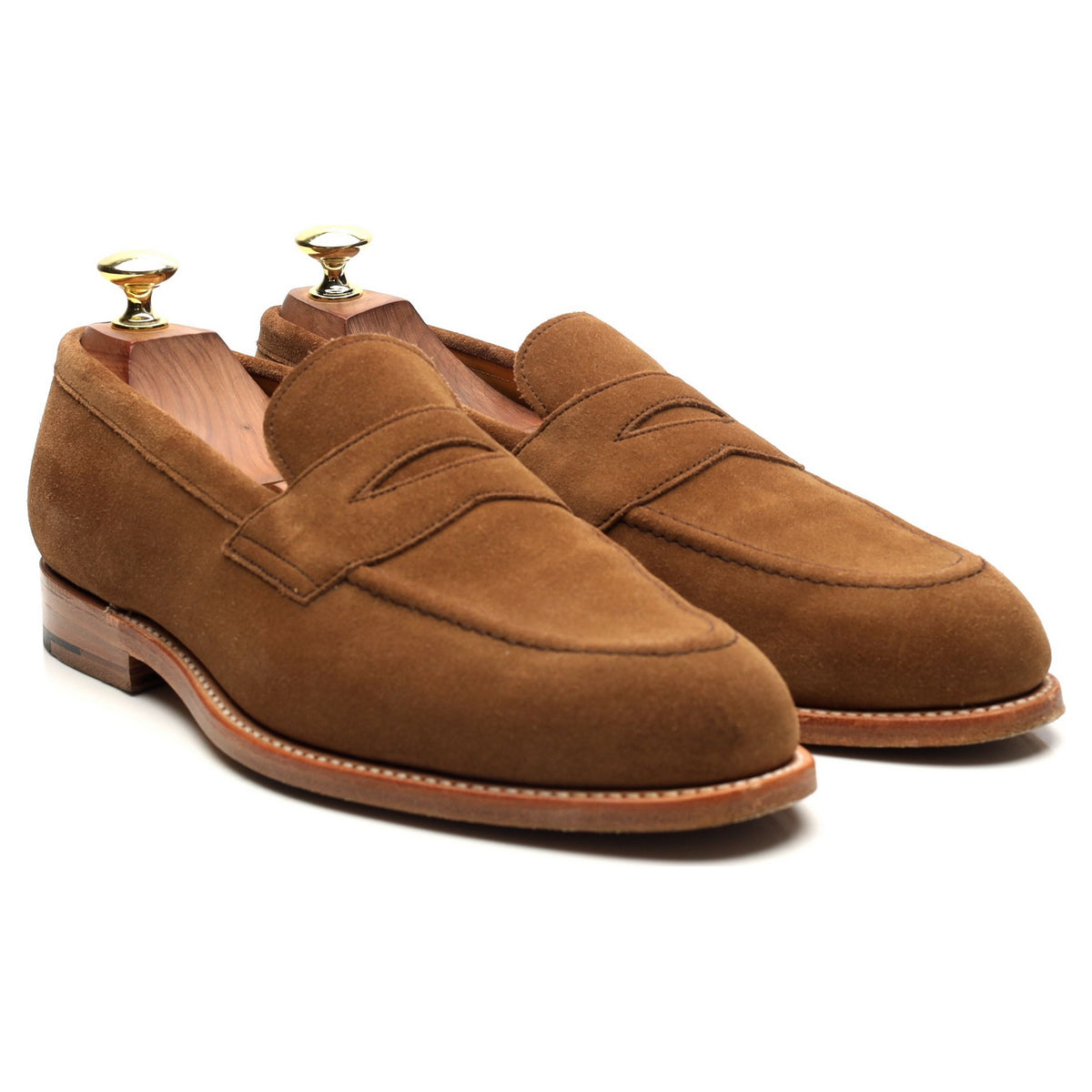 Tan Brown Suede Loafers UK 7