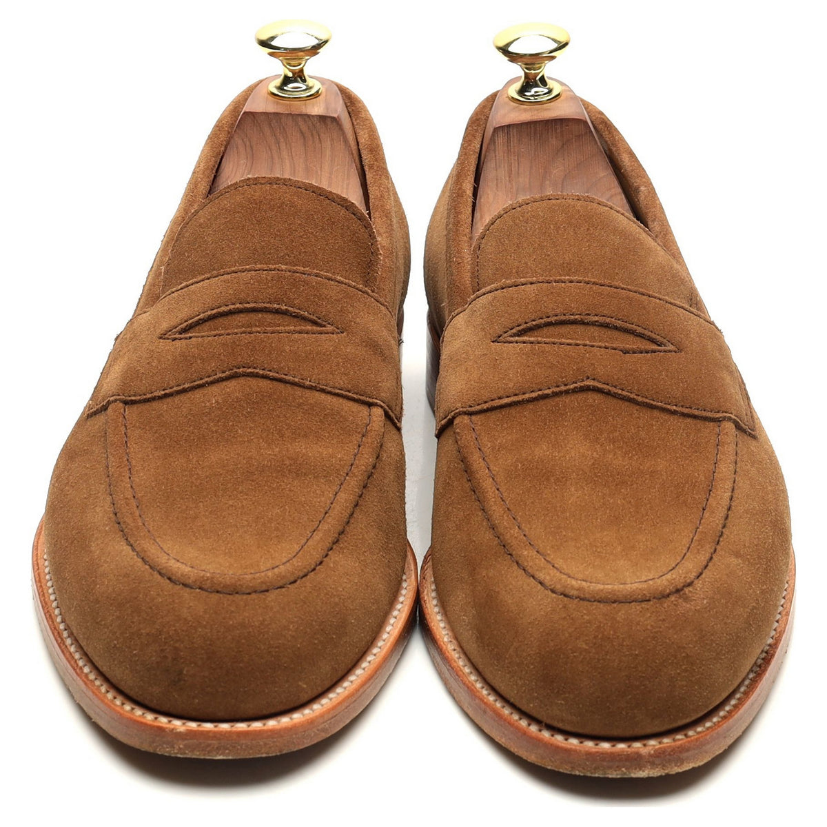 Tan Brown Suede Loafers UK 7