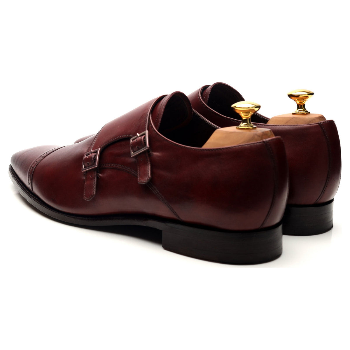 &#39;Lancaster&#39; Burgundy Leather Doble Monk Strap UK 12 FX