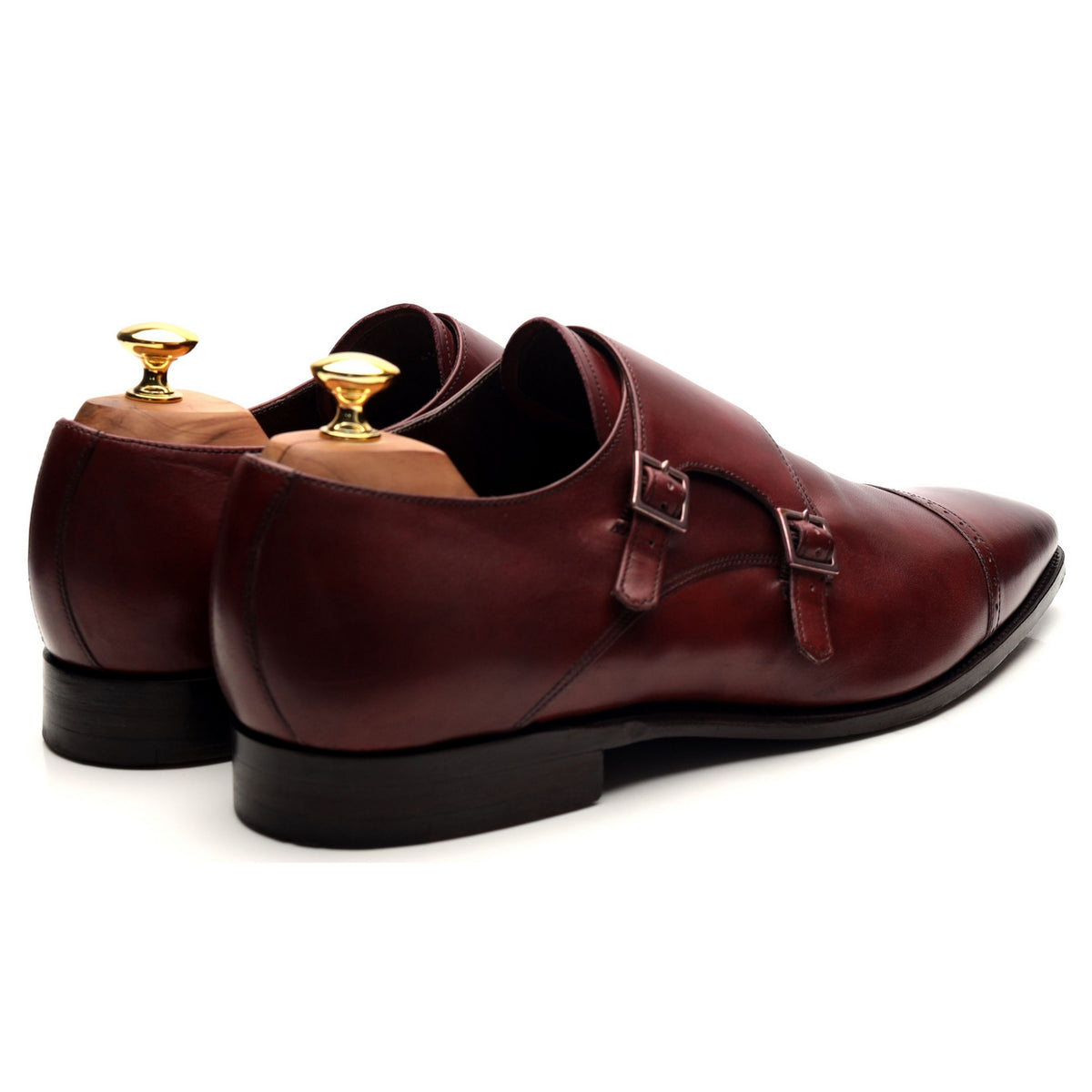 &#39;Lancaster&#39; Burgundy Leather Doble Monk Strap UK 12 FX