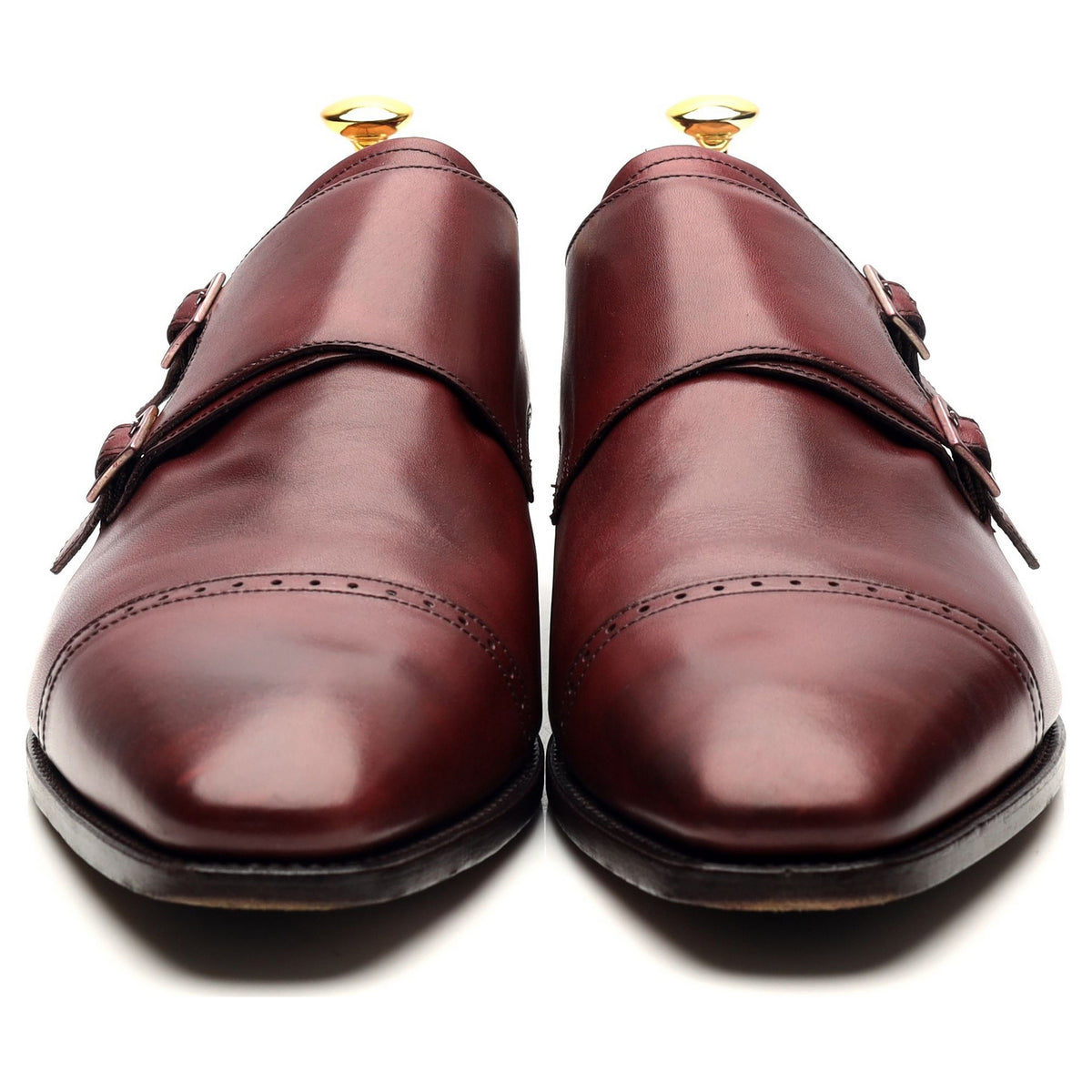 &#39;Lancaster&#39; Burgundy Leather Doble Monk Strap UK 12 FX