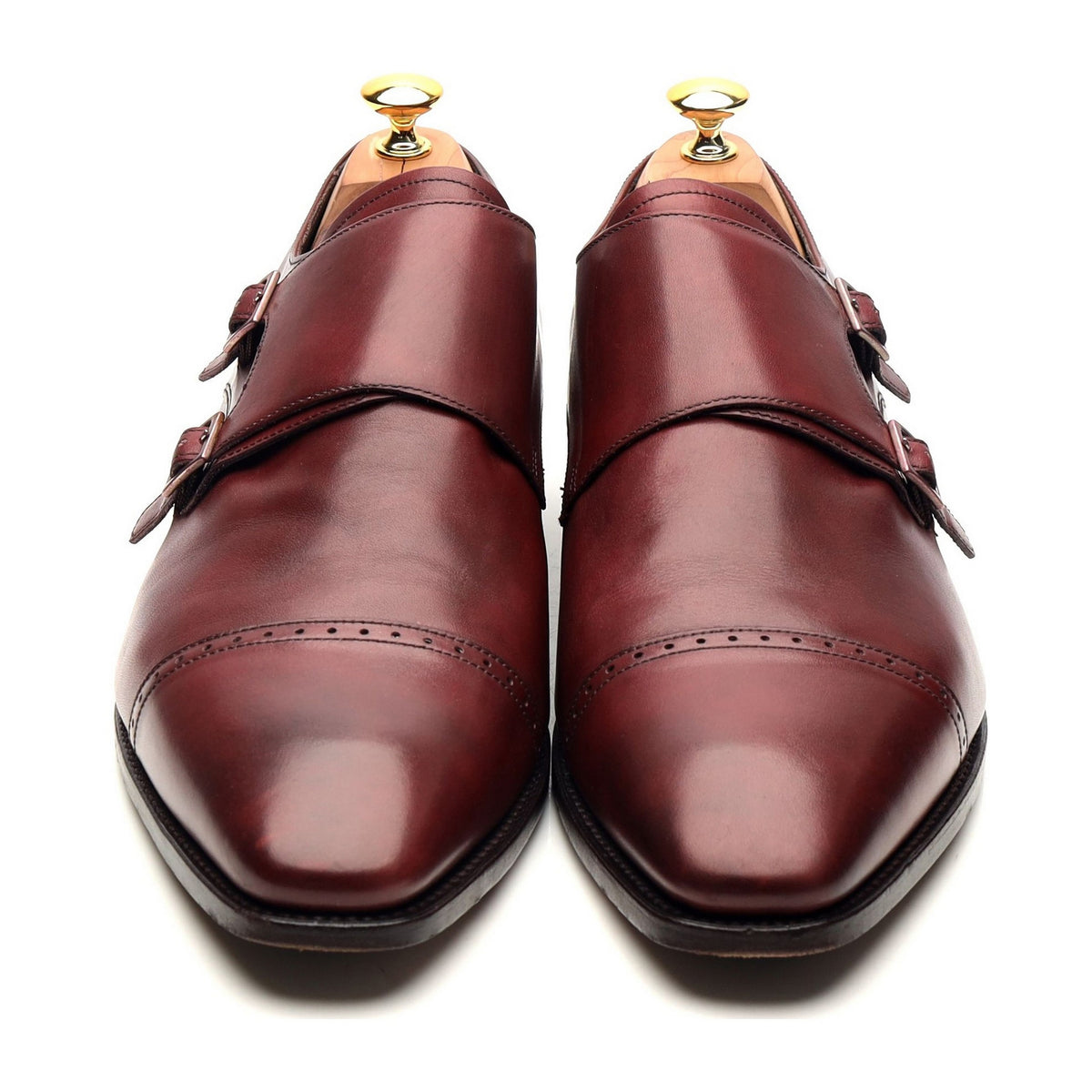 &#39;Lancaster&#39; Burgundy Leather Doble Monk Strap UK 12 FX