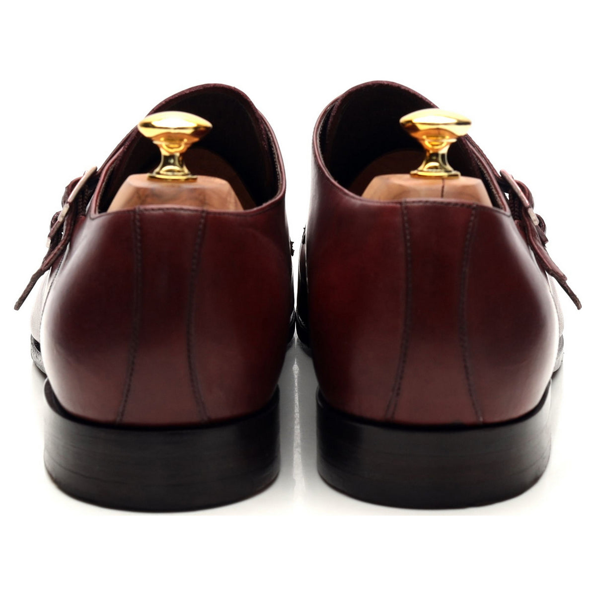 &#39;Lancaster&#39; Burgundy Leather Doble Monk Strap UK 12 FX