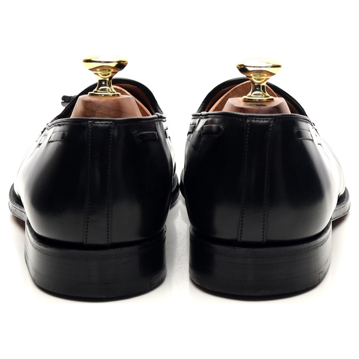 &#39;Keats&#39; Black Leather Tassel Loafers UK 8 G