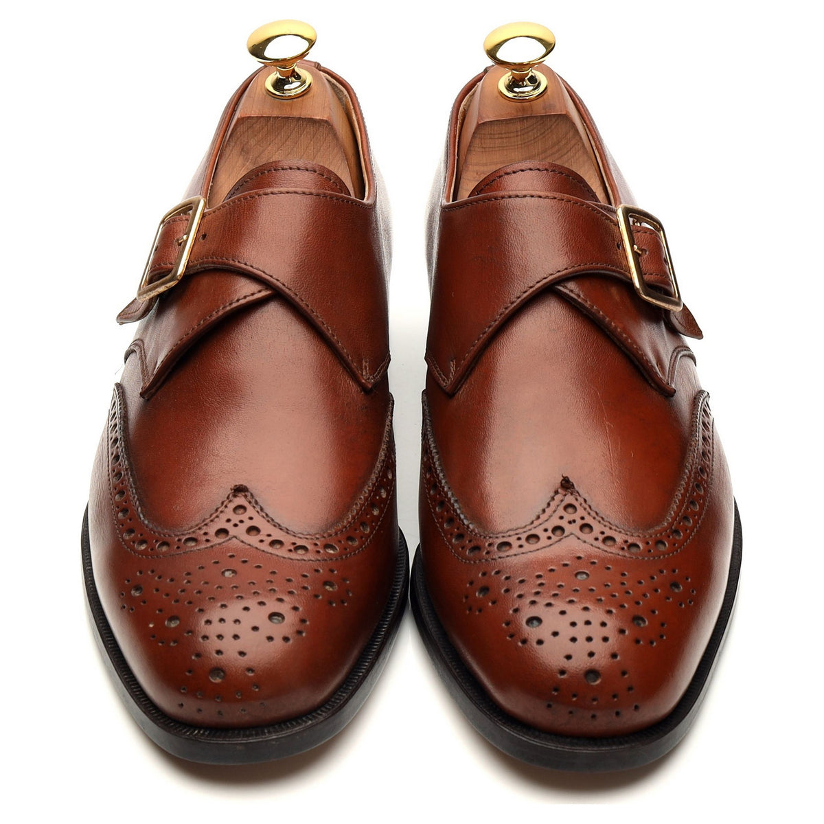 Tan Brown Leather Monk Strap UK 6