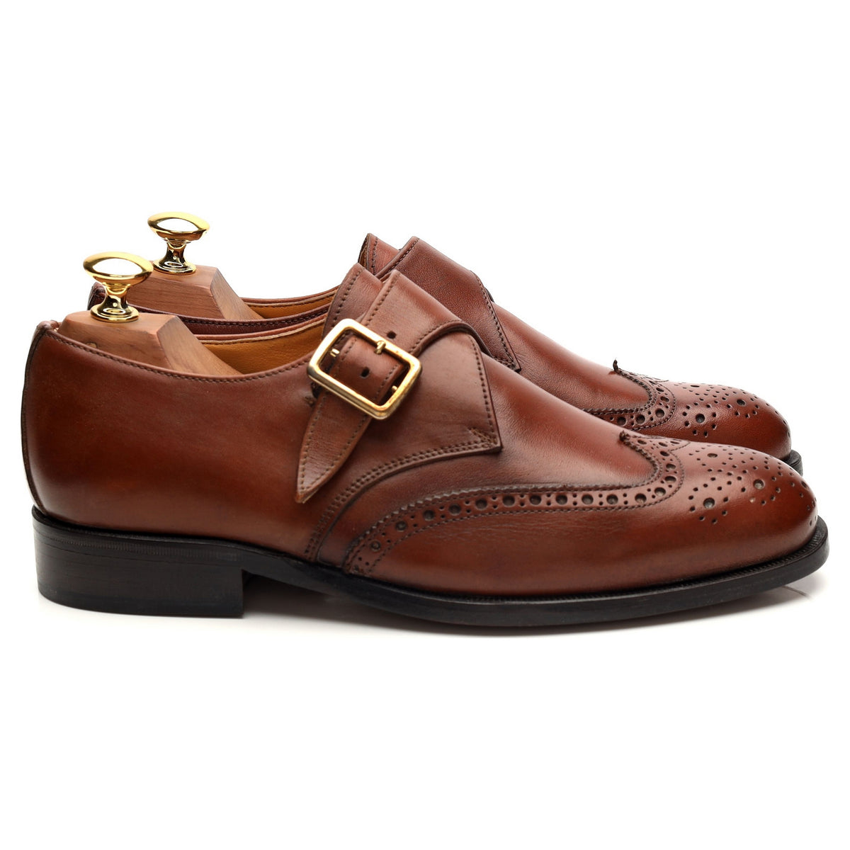 Tan Brown Leather Monk Strap UK 6